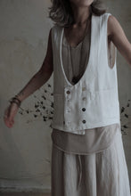 將圖片載入圖庫檢視器 Le&#39;FUKIDA ctn-linen vest unisex
