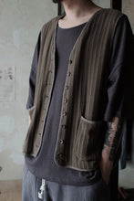 將圖片載入圖庫檢視器 Le&#39;YAGITA patchwork (knit+linen) vest unisex
