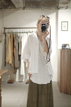 將圖片載入圖庫檢視器 Le'KAYURI embroidery Tencel summer shirt w/pockets unisex II
