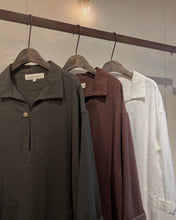 將圖片載入圖庫檢視器 Le&#39;DETA Linen work top w/pockets unisex
