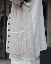 將圖片載入圖庫檢視器 Le&#39;YAGITA patchwork (knit+linen) vest unisex
