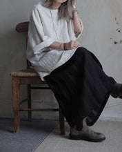 將圖片載入圖庫檢視器 Le&#39;HACHI linen striped midiskirt
