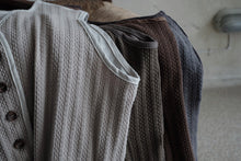 將圖片載入圖庫檢視器 Le&#39;YAGITA patchwork (knit+linen) vest unisex
