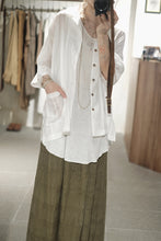 將圖片載入圖庫檢視器 Le'JINTA plaid linen skirt
