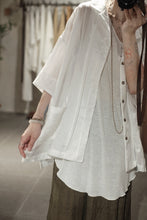 將圖片載入圖庫檢視器 Le'KAYURI embroidery Tencel summer shirt w/pockets unisex II
