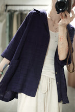 將圖片載入圖庫檢視器 Le'KAYURI embroidery Tencel summer shirt w/pockets unisex II

