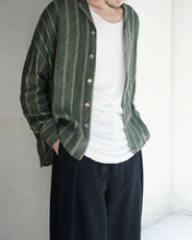 將圖片載入圖庫檢視器 Le'GAKUEI striped linen shirt/top unsex
