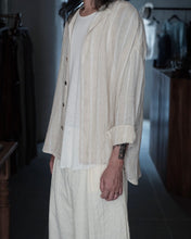 將圖片載入圖庫檢視器 Le'GAKUEI striped linen shirt/top unsex
