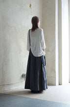 將圖片載入圖庫檢視器 Le'YAKARI linen striped gathered skirt 2way
