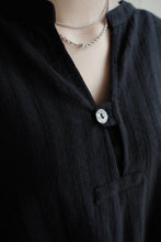 將圖片載入圖庫檢視器 Le&#39;BENISH linen dark striped long top w/pockets
