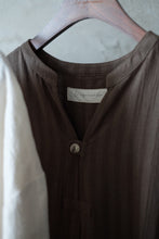 將圖片載入圖庫檢視器 Le&#39;BENISH linen dark striped long top w/pockets
