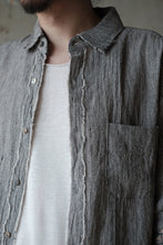 將圖片載入圖庫檢視器 Le&#39;IKUJI linen striped shirt w/pockets unisex
