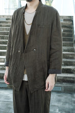將圖片載入圖庫檢視器 Le&#39;DEMIYA double breasted linen blazer unisex
