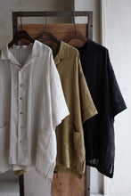 將圖片載入圖庫檢視器 Le&#39;KAYURI embroidery Tencel short-sleeved shirt w/pockets unisex
