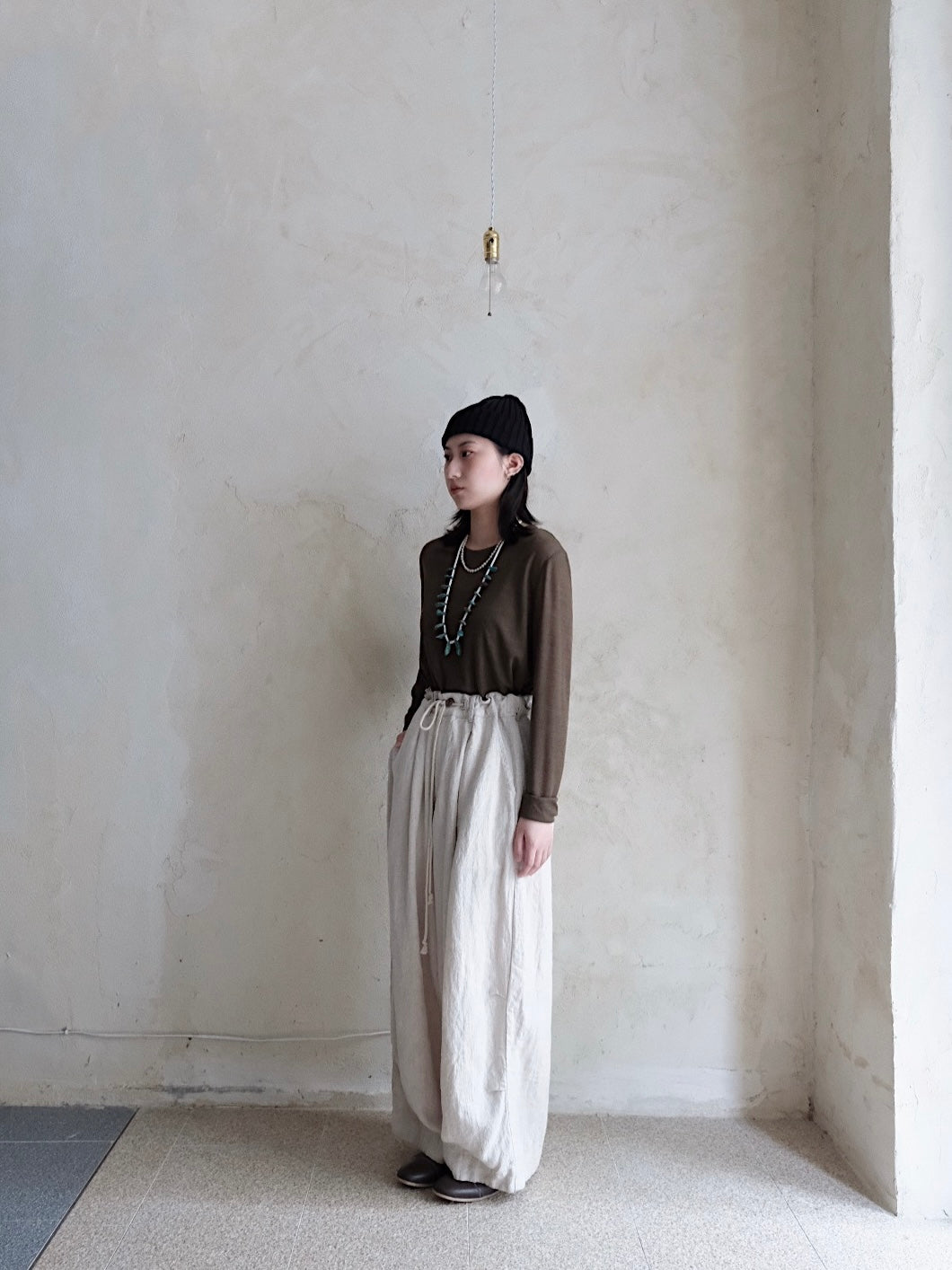 Le'FUKAI linen wide pants unisex