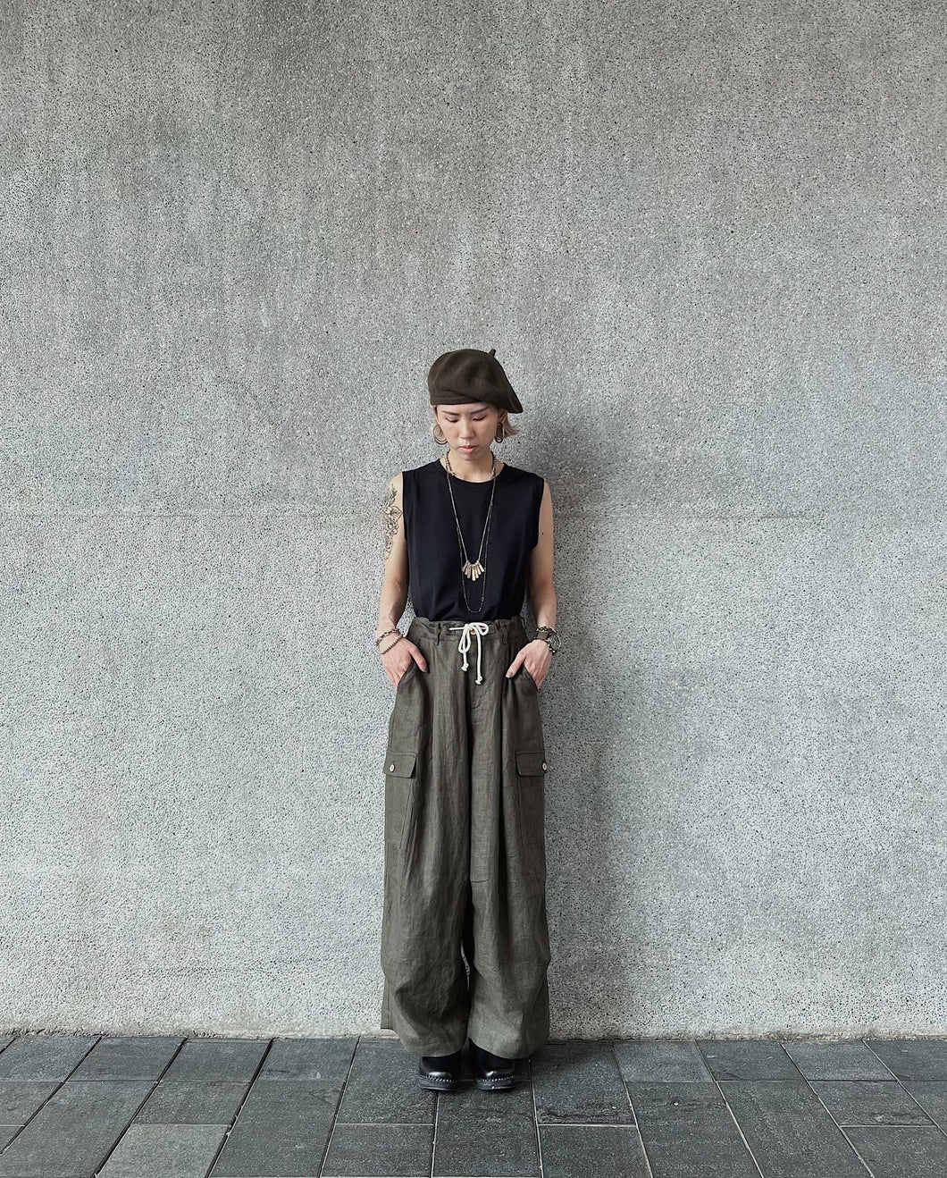 Le'FUKA linen wide pants unisex