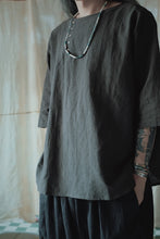 將圖片載入圖庫檢視器 Le&#39;RAKII stripe linen / top unisex
