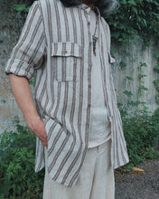 將圖片載入圖庫檢視器 Le&#39;STD stripe linen / Shirt Unisex
