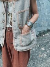 將圖片載入圖庫檢視器 Le&#39;BIEK stripe linen / vest Unisex
